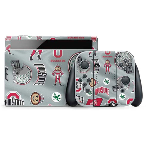 Ohio State University Pattern Nintendo Switch OLED (2021) Skin
